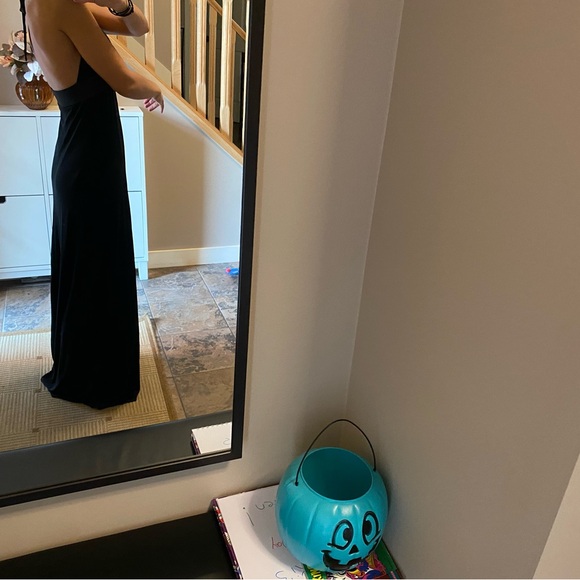 Long black halter dress. - Picture 3 of 5